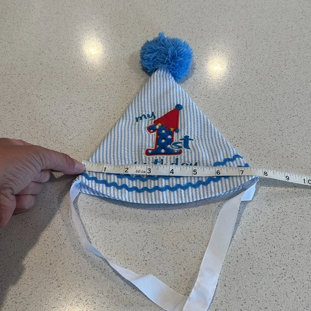 Birthday Hat boys 1st birthday blue hat